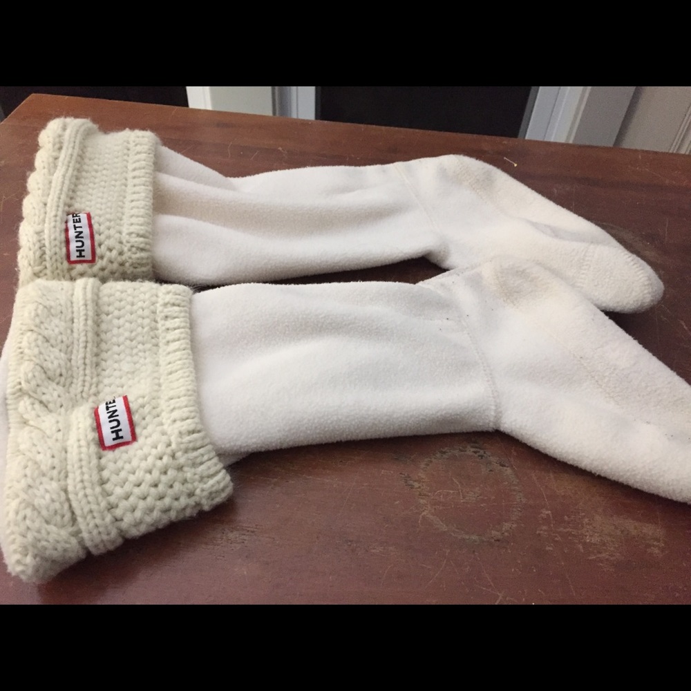 Hunter boots cable knit socks